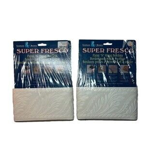 2 Super Fresco Paint N Hang Border Graham & Brown 5yds Leaf Design 4.5” 92779